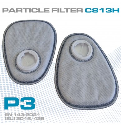 Filtru profesional de particule P3 pentru mască respiratorie destinată lucrărilor de vopsire și șlefuire