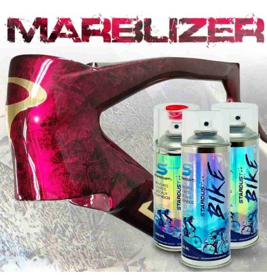 Vopsea spray marmorată pentru biciclete Marblizer - monocromă