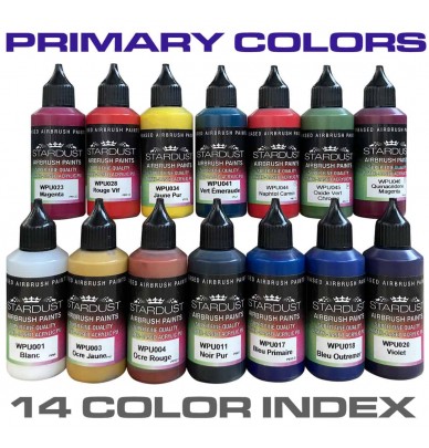 14 culori primare Color Index pentru aerograf