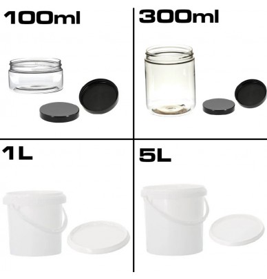 Borcane de plastic cu capac de la 100 ml la 5 litri