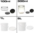 Borcane de plastic cu capac de la 100 ml la 5 litri