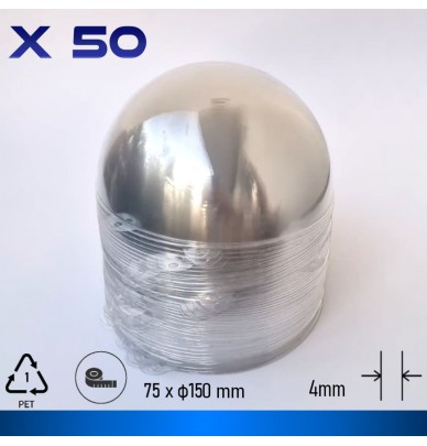 Semisferă transparentă din plastic pentru vopsit, 150 x 75 mm, pentru expunere pe perete