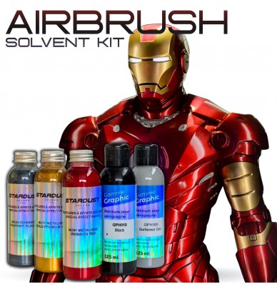 Kit de vopsire pentru a vopsi IRON MAN în roșu și auriu – Aerosol sau aerograf