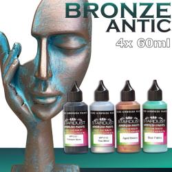 vopsea bronz cu efect patinat -  set complet acrilic