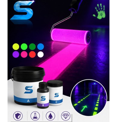 Vopsea epoxidică fluorescentă invizibilă sub lumina neagră UV2329