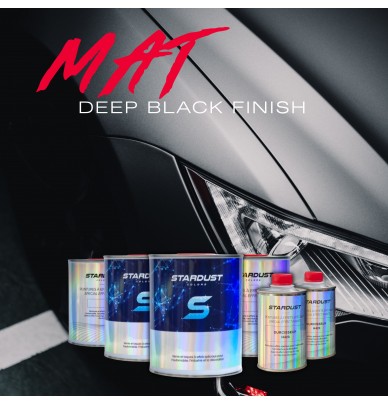 Set complet de vopsea pentru mașină, negru mat intens