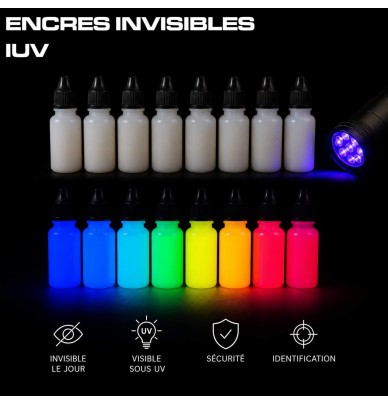 Cerneală fluorescentă invizibilă la UV – Marcare discretă și siguranță sub lumină neagră